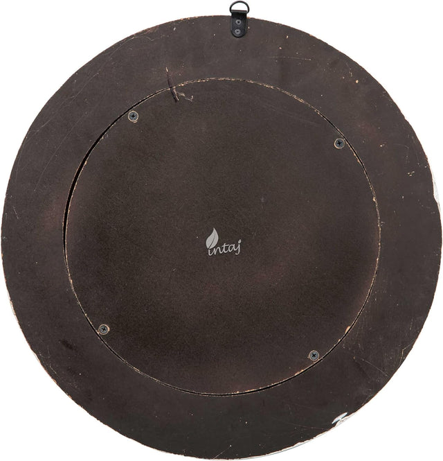 Rustic Rope Round Wall Mirror - Nautical Decorative Wall Mirror Handcrafted - Large Wall Home Decor Mirror for Bathroom, Bedroom, Entryway, Living Room (20x20, Braided Black and White)