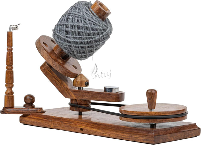 Handcrafted Rosewood Yarn Winder and Swift Combo – Wooden Yarn Ball Winder for Knitting & Crocheting – Large Capacity – Easy to Set Up, Portable & Stable
