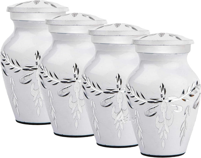 Handcarved Wooden Cremation Urn – Diamond Cut Design – Suitable for Adult Men & Women – Small Set of 4