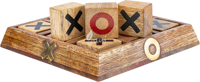 Tic Tac Toe Wooden Board Game Table Toy Player Room Decor Tables Family XOXO Decorative Pieces Adult Rustic Kids Play Travel Backyard Discovery Night Level Drinking Romantic Decorations