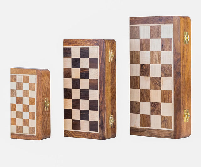 Handmade Wooden Chess Board - Handcrafted Pure Wood, Premium Quality, Durable & Stylish Game Board for Chess Enthusiasts, Home Decor, Smooth Finish, Classic Design (Medium - 10")