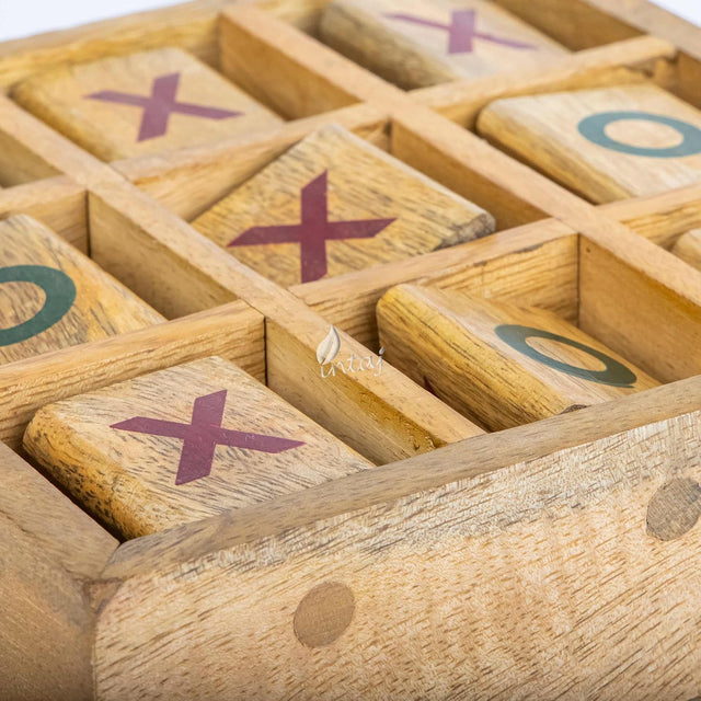 Tic Tac Toe Wooden Board Game Table Toy Player Room Decor Tables Family XOXO Decorative Pieces Adult Rustic Kids Play Travel Backyard Discovery Night Level Drinking Romantic Decorations