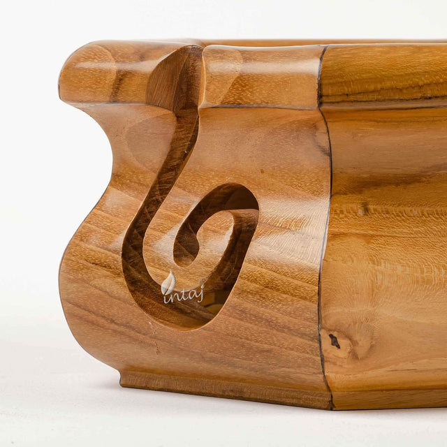 Handmade Large Wooden Yarn Bowl for Knitting Crochet Perfect Yarn Holder Rosewood Bowl for Mothers Day Christmas Gift (X-Large - 7x4, Caramel Hexagon)