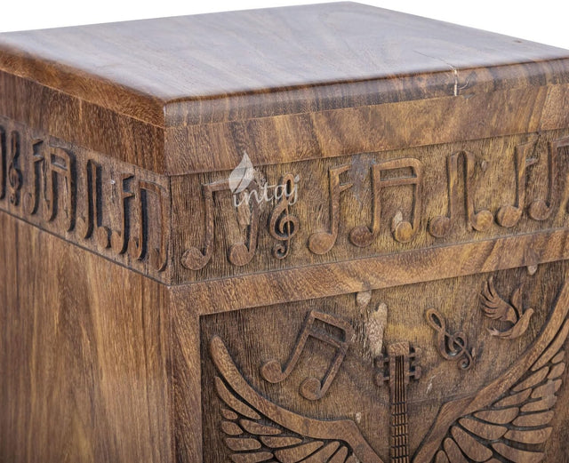 Handcarved Wooden Cremation Urn – Guitar Wings Design in Rosewood – Suitable for Adult Men & Women, Mom & Dad, Dogs & Cats – Set of 4 XS Urns for Ashes