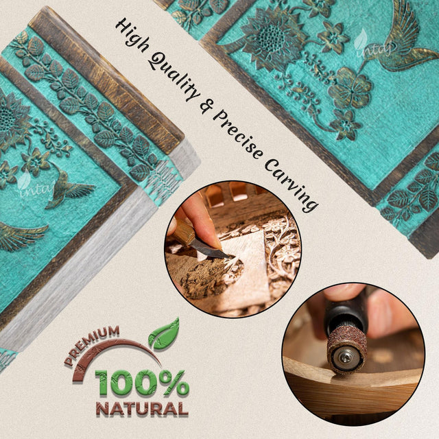 Handcarved Wooden Cremation Urn – Hummingbird Design in Rosewood – Suitable for Adult Men & Women, Mom & Dad, Pets – 20lbs Capacity