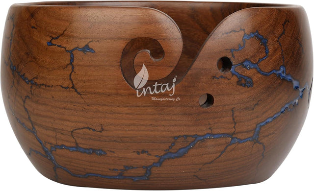 Handcrafted Wooden Yarn Bowl – Rosewood, Perfect for Knitting & Crocheting – Ideal Gift for Mothers Day & Christmas – Large Size