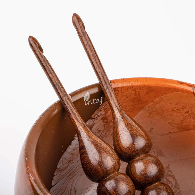 Handmade Wooden Crochet Hook - Rosewood Needle Crochet Hooks Set - Yarn Craft Knitting Needle for Chrocheting Lace Doilies Flower Projects (03.50 mm, Ergonomic Turned Rosewood)