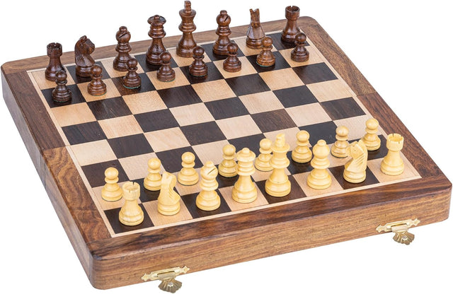 Handmade Wooden Chess Board - Handcrafted Pure Wood, Premium Quality, Durable & Stylish Game Board for Chess Enthusiasts, Home Decor, Smooth Finish, Classic Design (Large-12)