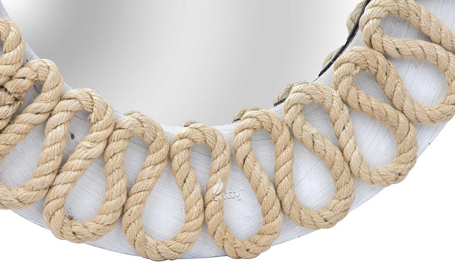 Rustic Rope Round Wall Mirror - Nautical Decorative Wall Mirror Handcrafted - Large Wall Home Decor Mirror for Bathroom, Bedroom, Entryway, Living Room (36x36, Natural Brown)