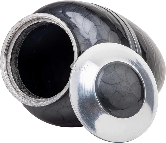 Handcrafted Cremation Urn – Pitch Black Finish Design – Suitable for Adult Men & Women, Mom & Dad – 250lbs Capacity