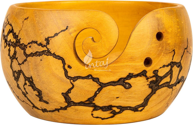 Handcrafted Wooden Yarn Bowl – Rosewood Design – Suitable for Knitting & Crocheting – Perfect for Women, and Gift Giving – Large Capacity