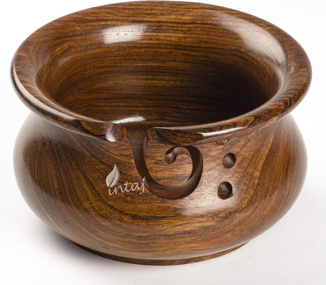 Handcrafted Wooden Yarn Bowl – Ideal for Knitting & Crocheting, Perfect for Storage and Organization – Suitable for Yarn Lovers – Gift Ready
