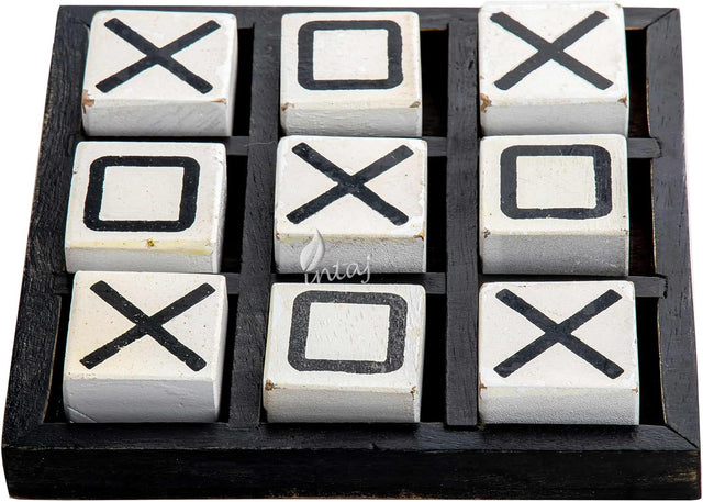Tic Tac Toe Wooden Board Game Table Toy Player Room Decor Tables Family XOXO Decorative Pieces Adult Rustic Kids Play Travel Backyard Discovery Night Level Drinking Romantic Decorations