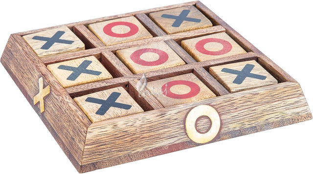 Tic Tac Toe Wooden Board Game Table Toy Player Room Decor Tables Family XOXO Decorative Pieces Adult Rustic Kids Play Travel Backyard Discovery Night Level Drinking Romantic Decorations