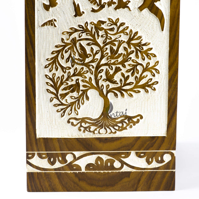 Tree of Life Wooden Urn – Suitable for Men, Women, Mom & Dad – 20lbs Capacity – Mini Rosewood Keepsake Cremation Urn