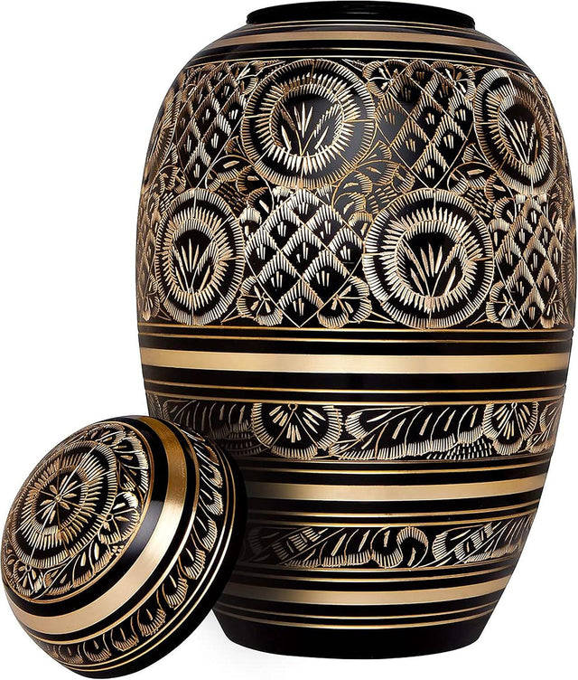 Handcrafted Brass Cremation Urn – Dome Design – Suitable for Adult Men & Women, Mom & Dad