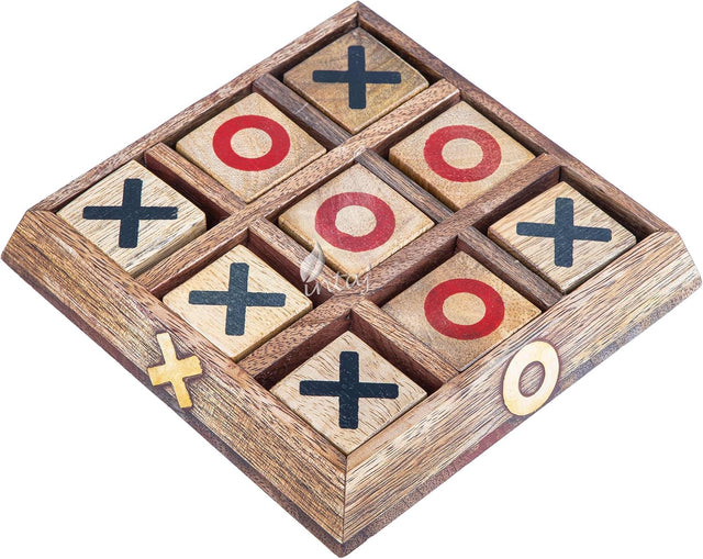 Tic Tac Toe Wooden Board Game Table Toy Player Room Decor Tables Family XOXO Decorative Pieces Adult Rustic Kids Play Travel Backyard Discovery Night Level Drinking Romantic Decorations