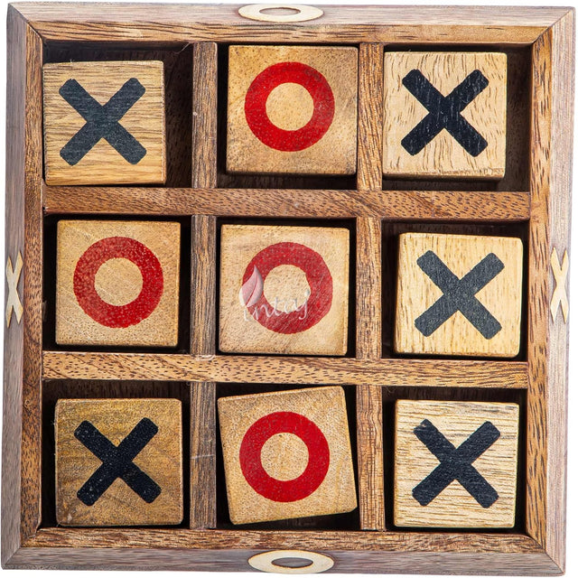 Tic Tac Toe Wooden Board Game Table Toy Player Room Decor Tables Family XOXO Decorative Pieces Adult Rustic Kids Play Travel Backyard Discovery Night Level Drinking Romantic Decorations