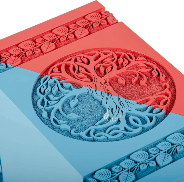 Handmade Rosewood Urn – Celtic Tree of Life – Suitable for Adults & Dogs – Medium (9.5Hx5.5W, 180 Cu/in)