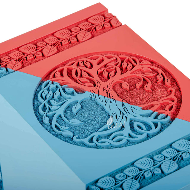 Handcarved Wooden Cremation Urn – Celtic Knot Tree of Life – Suitable for Adult Men & Women, Mom & Dad – 180lbs Capacity