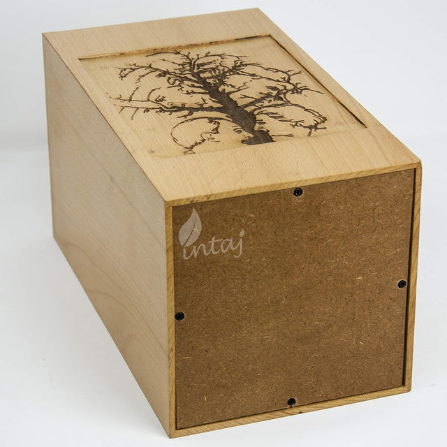 Handmade Rosewood Cremation Urn – People's Tree Design – Suitable for Adult Men & Women, Mom & Dad – 150 Cu/in Capacity