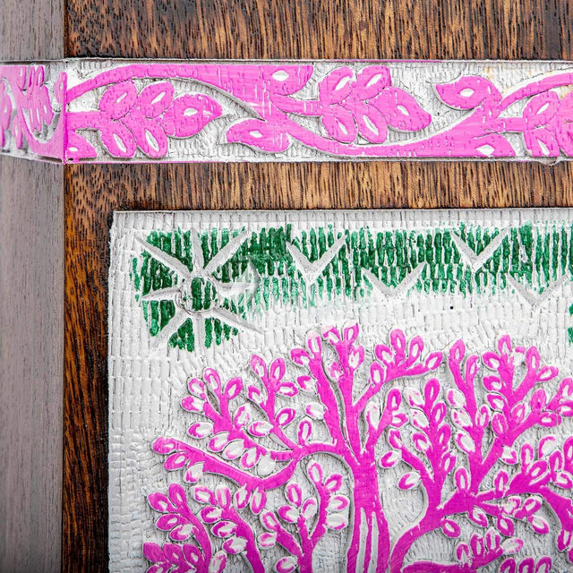 Handcarved Wooden Cremation Urn – Tree of Life Design – Suitable for Adult Men & Women, Mom & Dad, Dogs – 115 Cu/in Capacity