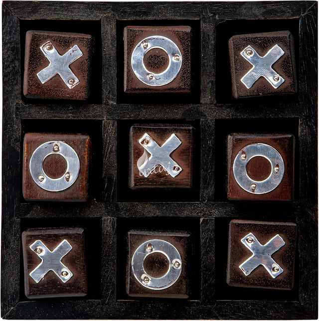 Tic Tac Toe Wooden Board Game Table Toy Player Room Decor Tables Family XOXO Decorative Pieces Adult Rustic Kids Play Travel Backyard Discovery Night Level Drinking Romantic Decorations