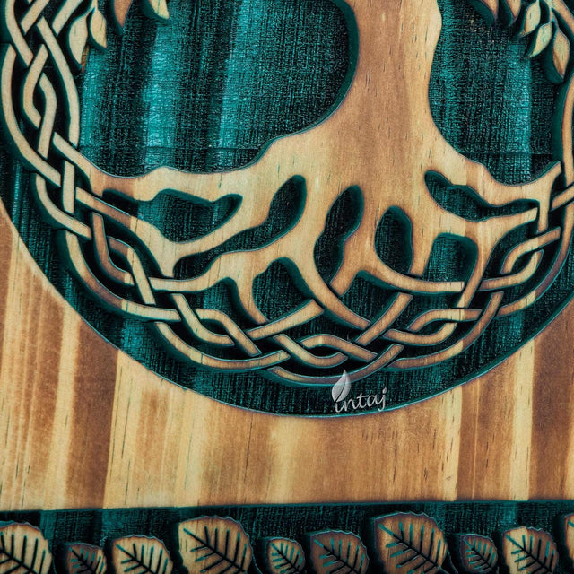 Handmade Rosewood Urn – Celtic Pine Tree of Life – Suitable for Adult & Dog Ashes – Small (8Hx4.75W, 115 Cu/in)