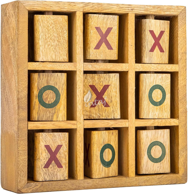 Tic Tac Toe Wooden Board Game Table Toy Player Room Decor Tables Family XOXO Decorative Pieces Adult Rustic Kids Play Travel Backyard Discovery Night Level Drinking Romantic Decorations