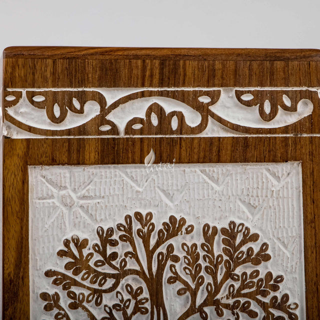 Handcarved Wooden Cremation Urn – Tree of Life – Suitable for Adults – 640lbs Capacity