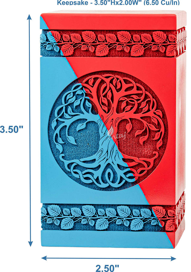 Handcarved Wooden Cremation Urn – Celtic Knot Tree of Life – Suitable for Adult Men & Women, Mom & Dad – 180lbs Capacity