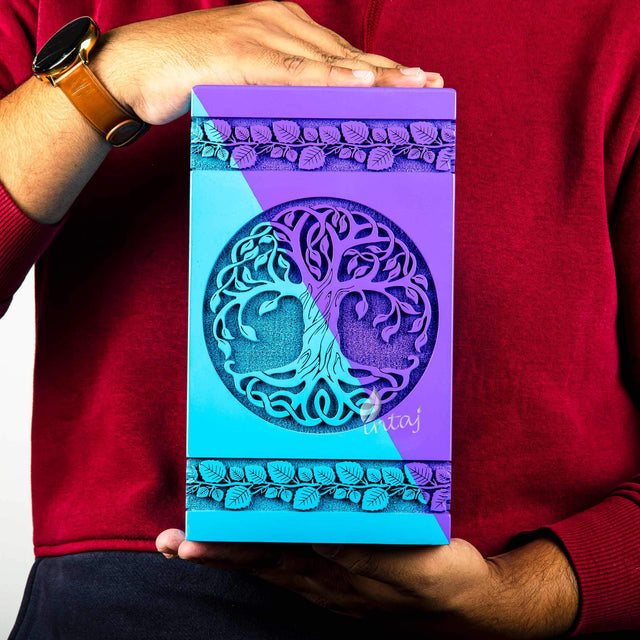 Hand-Carved Wooden Cremation Urn – Tree of Life – Suitable for Adult Male & Female – 250lbs