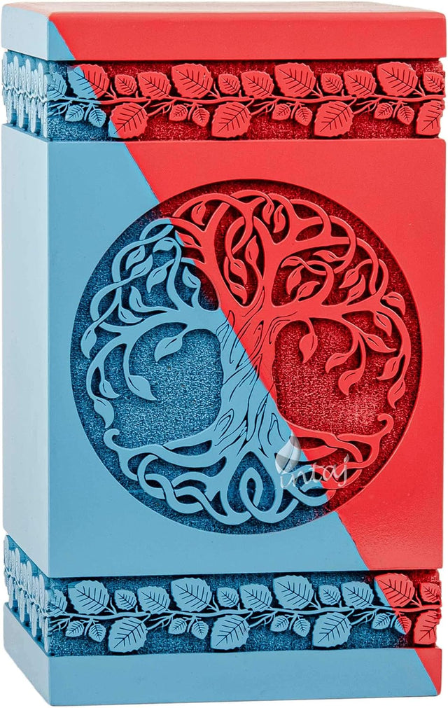 Handmade Rosewood Urn – Celtic Tree of Life – Suitable for Adults & Dogs – Small (8Hx4.75W, 115 Cu/in)