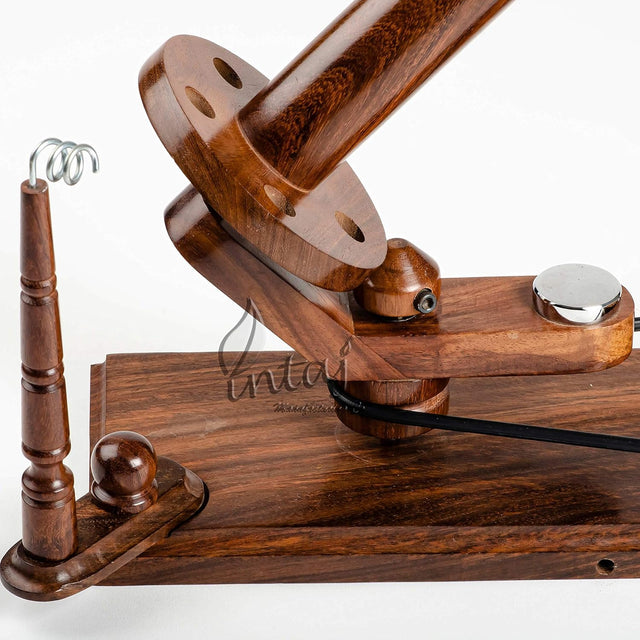 Handcrafted Rosewood Yarn Winder – Large Capacity 16 oz – Suitable for Knitting & Crocheting – Heavy Duty Natural Rosewood Ball Winder – Table Top Wood Yarn Swift and Ball Winder