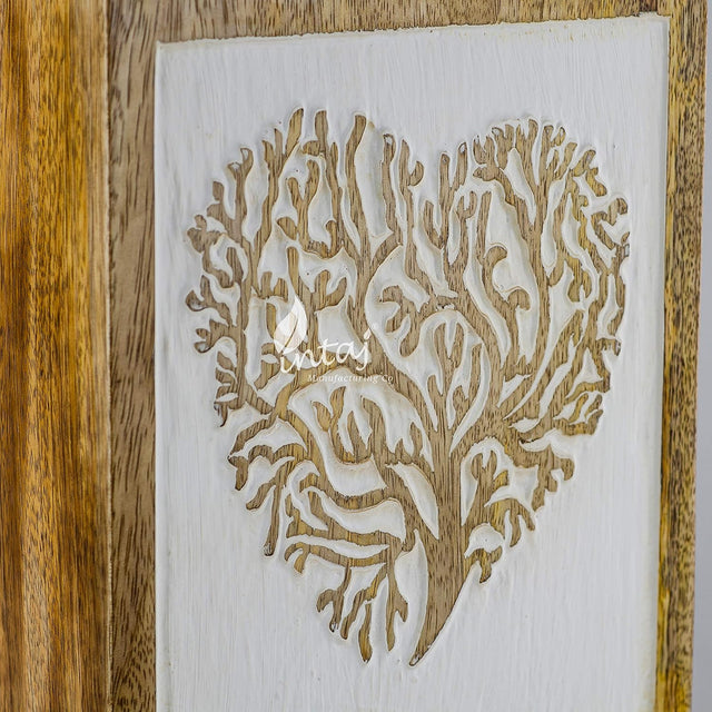 Handcarved Wooden Cremation Urn – Antique Heart Tree of Life in Rosewood – Suitable for Adult Men & Women, Mom & Dad, Pets – 180 Cu/in Capacity