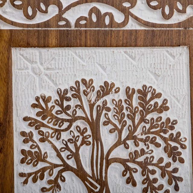 Handcarved Wooden Cremation Urn – Tree of Life – Suitable for Adults – 640lbs Capacity