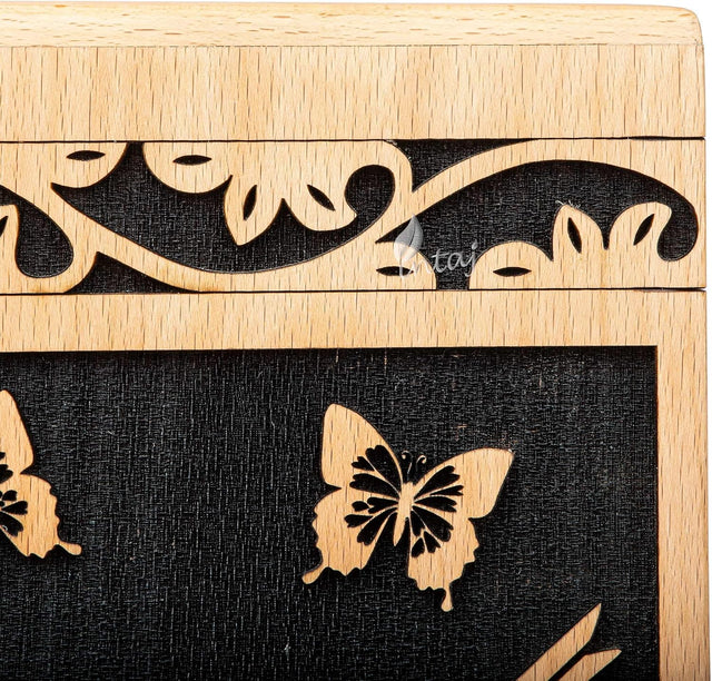 Handcarved Wooden Cremation Urn – Hummingbird Design in Beechwood – Suitable for Adult Men & Women – 180 Cu/in Capacity