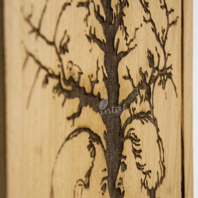 Handmade Rosewood Cremation Urn – People's Tree Design – Suitable for Adult Men & Women, Mom & Dad – 250 Cu/in Capacity