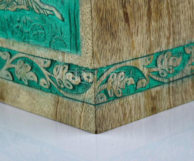 Handcarved Wooden Cremation Urn – Tree of Life Design – Suitable for Adult Men & Women – 340lbs Capacity