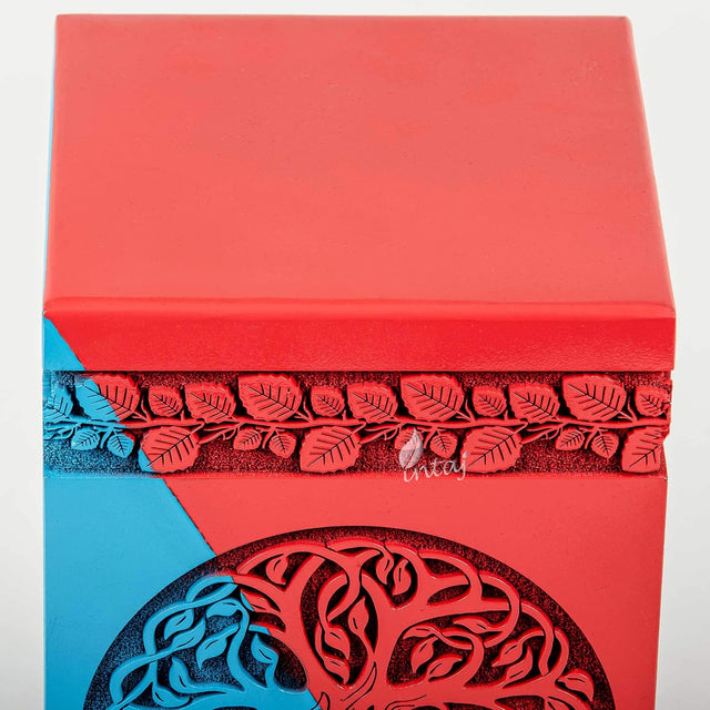 Handcarved Wooden Cremation Urn – Hummingbird Design in Rosewood – Suitable for Adult Men & Women, Mom & Dad, Pets – 640lbs Capacity