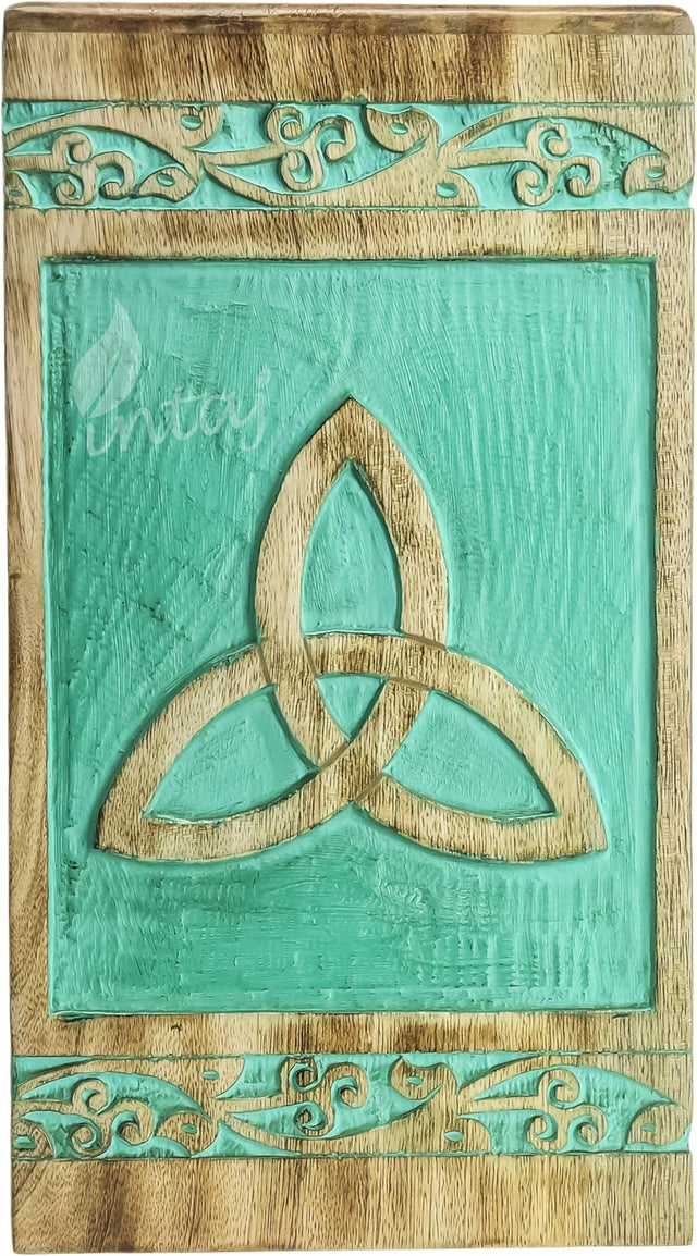 Handcarved Wooden Cremation Urn – Celtic Knot Design – Suitable for Adult Men & Women, Mom & Dad, Pets – 150 Cu/in Capacity