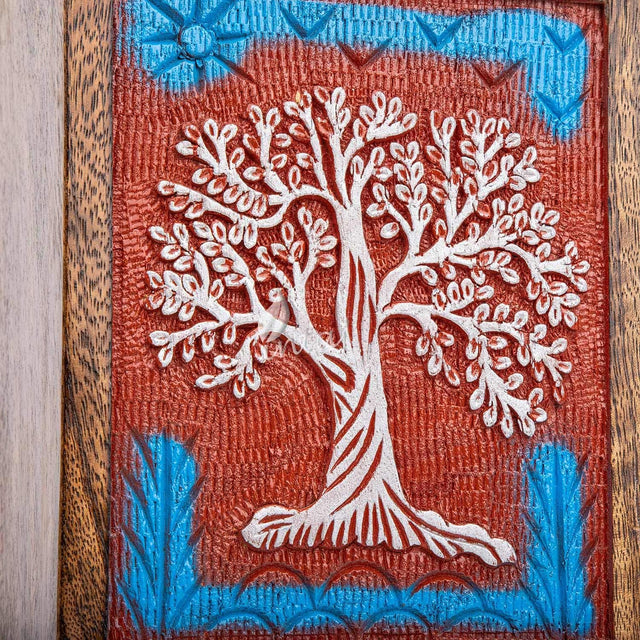 Handcarved Wooden Cremation Urn – Tree of Life Design – Suitable for Adult Men & Women, Mom & Dad, Dogs – 115lbs Capacity