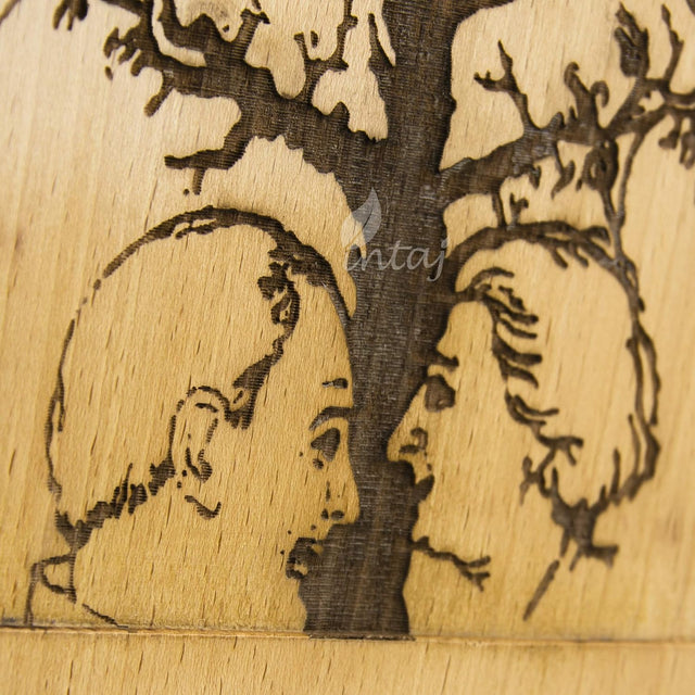 Handmade Rosewood Cremation Urn – People's Tree Design – Suitable for Adult Men & Women, Mom & Dad – 250 Cu/in Capacity