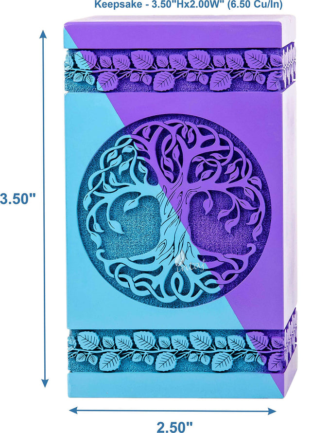 Handcarved Wooden Cremation Urn – Celtic Knot Tree of Life – Suitable for Adult Men & Women, Mom & Dad – 180lbs Capacity