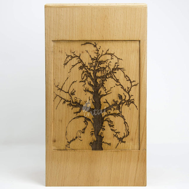 Handmade Rosewood Cremation Urn – People's Tree Design – Suitable for Adult Men & Women, Mom & Dad – 100 Cu/in Capacity