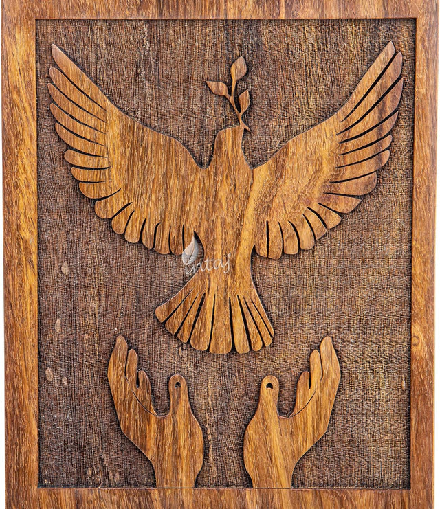 Handcarved Wooden Cremation Urn – Peaceful Bird Design in Natural Rosewood – Suitable for Adult Men & Women, Mom & Dad, and Pet Dogs – 180lbs Capacity