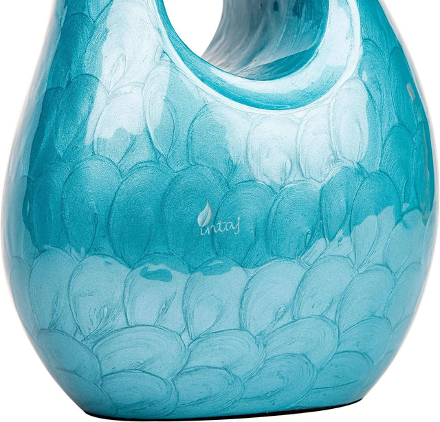 Handcrafted Cremation Urn – Diamond Cut Royal Blue Design – Suitable for Adult Men & Women, Mom & Dad – Set of 4 Small Size