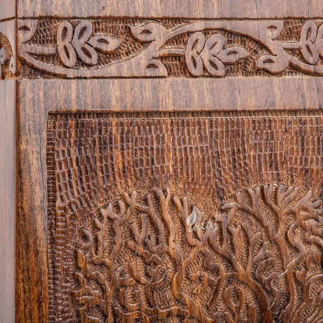 Handcarved Wooden Cremation Urn – Heart Tree of Life Design – Suitable for Adult Men & Women, Mom & Dad – 250 Cu/in Capacity