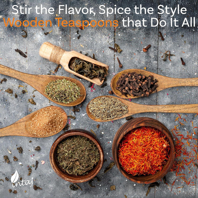 Handcrafted Wooden Spoons – 6-Piece Set, 6-Inch Honey Spoons for Tea and Coffee – Tiny Hardwood Spoons for Stirring – Eco-Friendly Bamboo Utensils Set