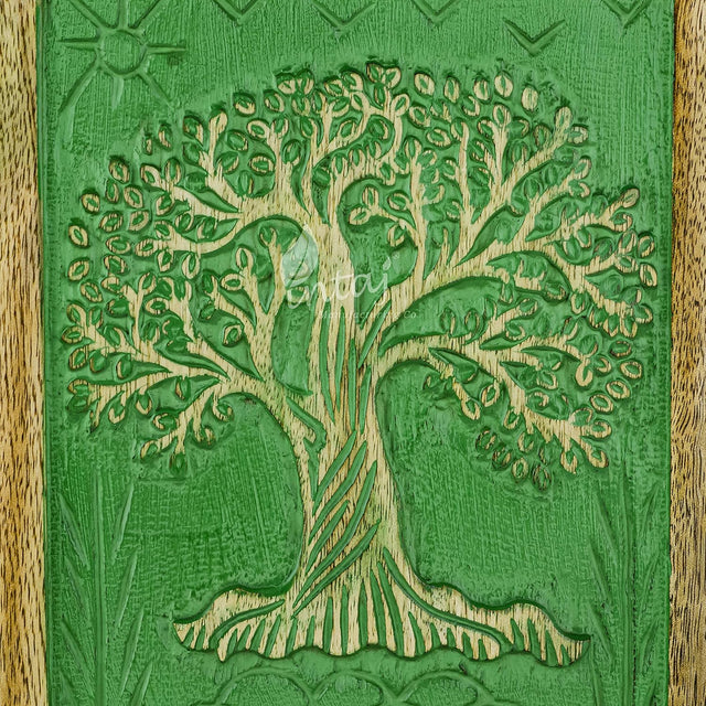 Handcarved Wooden Cremation Urn – Fresh Green Tree of Life in Rosewood – Suitable for Adult Men & Women, Mom & Dad, Pets – 250 Cu/in Capacity